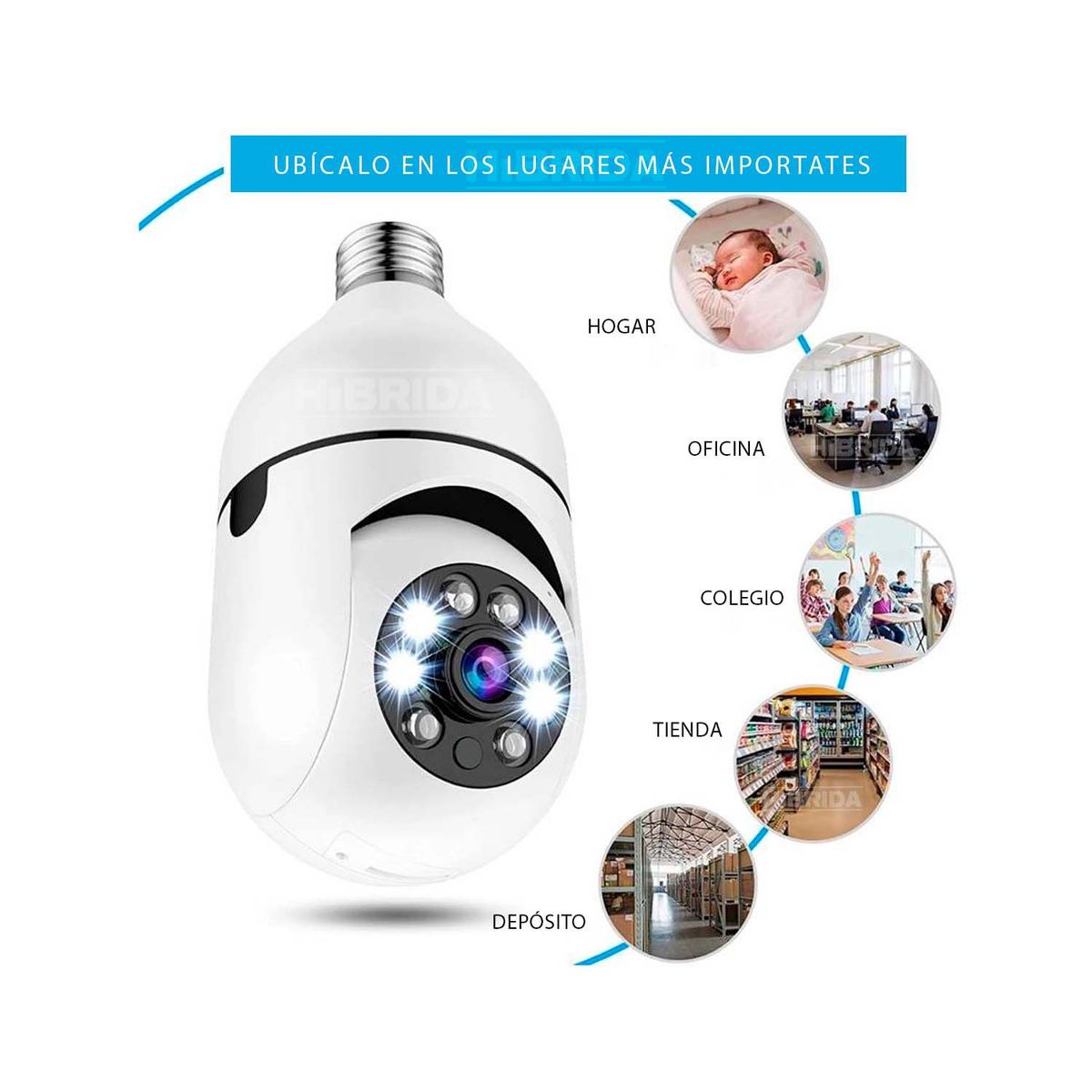 CUBULL - CÃMARA FOCO DE VIGILANCIA WIFI HD EN VIVO CELULAR - CB-200X