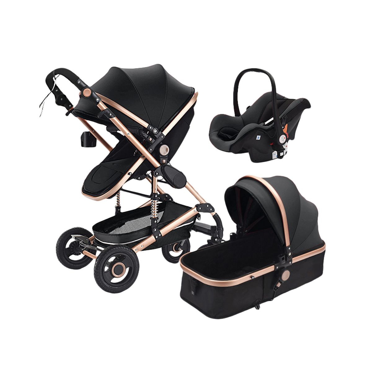 BABYKISS - Coche de lujo 3 EN 1 Elegante con sistema TRAVEL LUXURY