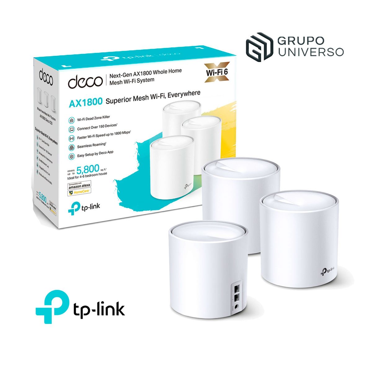 TP LINK - Deco X20 3 Pack Tp-Link Mesh Sistema Wifi 6 AX1800