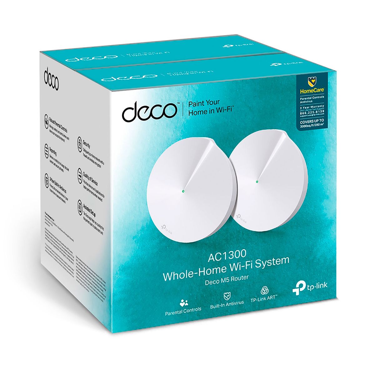 TP LINK - Deco M5 2 Pack TP-Link Sistema Wi-Fi 5 GHz 2,4 GHz Mesh AC1300
