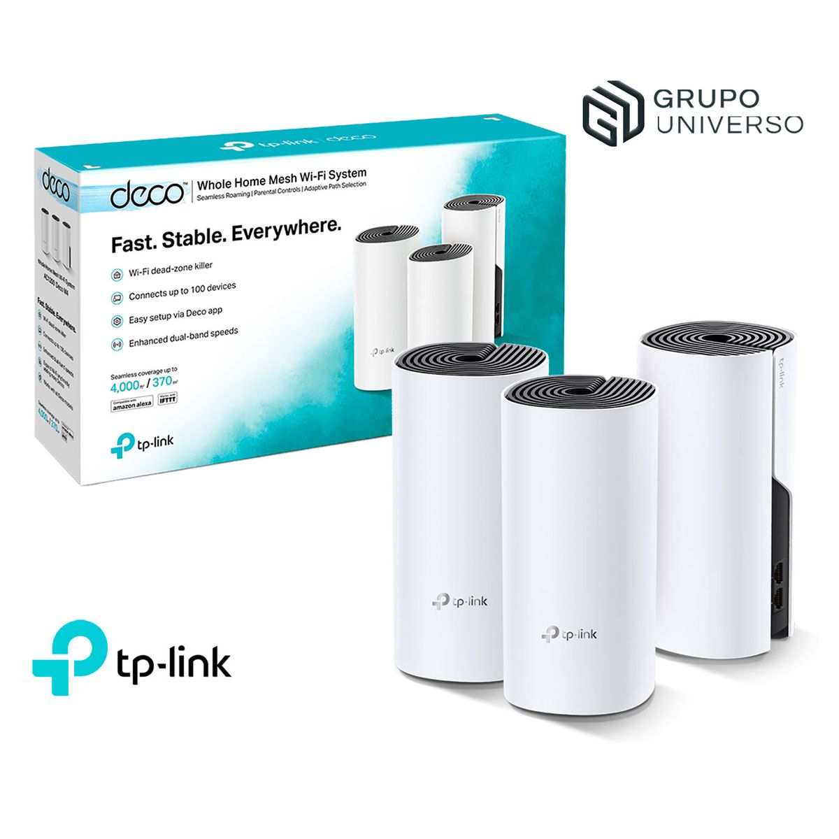 TP LINK - Deco M4 3 Pack TP-Link  Sistema Wi-Fi 5 GHz 2,4 GHz Mesh AC1200