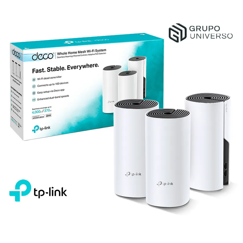 TP LINK - Deco M4 3 Pack TP-Link  Sistema Wi-Fi 5 GHz 2,4 GHz Mesh AC1200