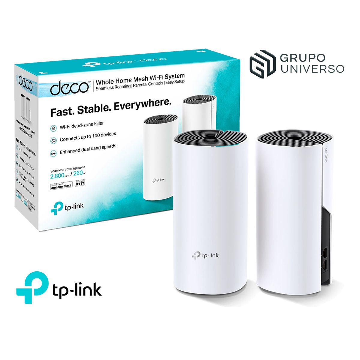 TP LINK - Deco E4 2 Pack TP-Link AC1200 Sistema Wi-Fi Mesh 5 GHz 2,4 GHz