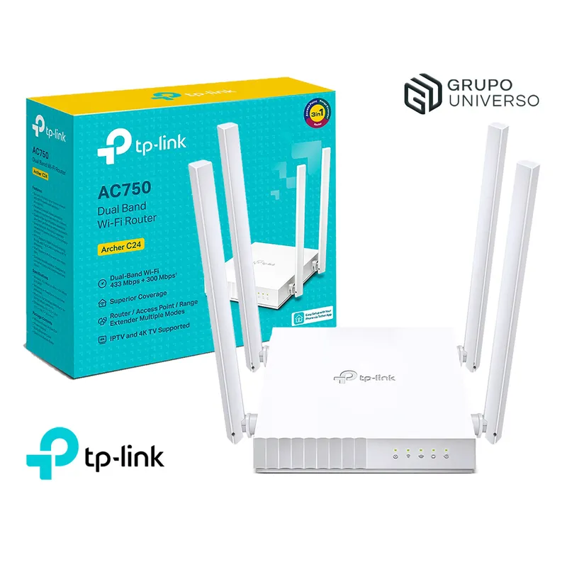 TP LINK - Router Archer C24 TP-Link AC750 Wireless 5 GHz 2,4 GHz Doble Banda