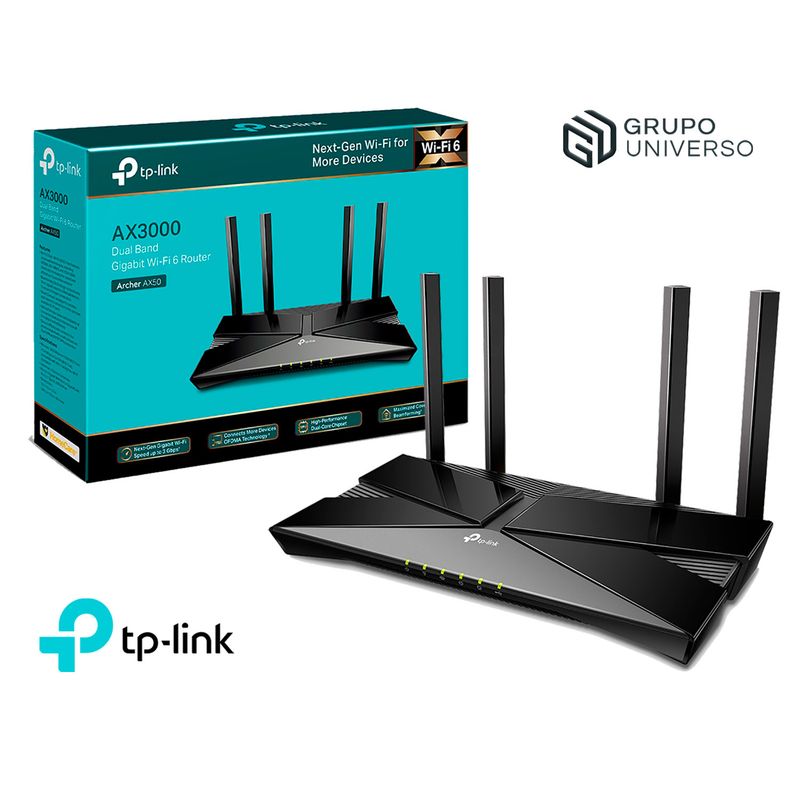 TP LINK - Archer AX50 TP-Link Router Dual Band Gigabit Wi-Fi 6 AX300