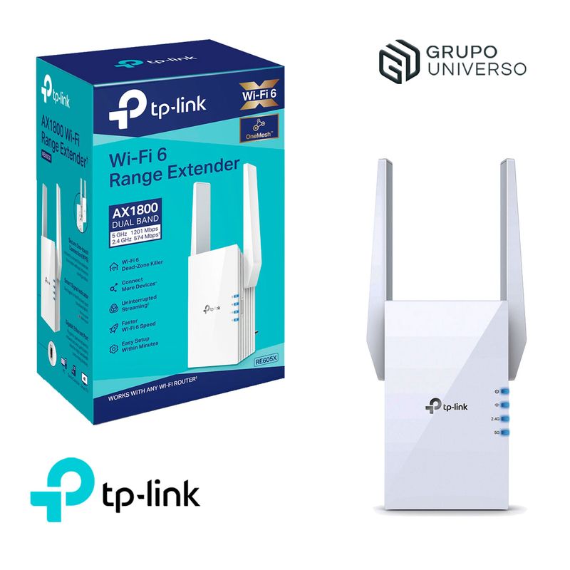 TP LINK - RE605X TP-Link Mesh WiFi 6 Extensor 5 GHz 2,4 GHz AX1800