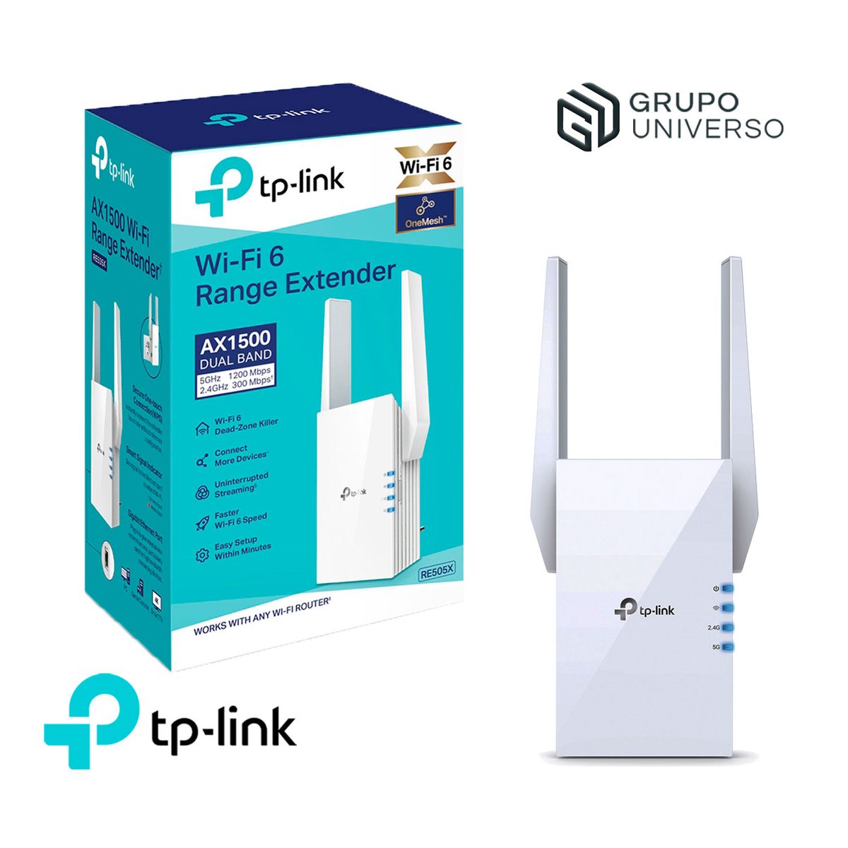 TP LINK - RE505X TP-Link Mesh WiFi 6 Extensor 5 GHz 2,4 GHz AX1500