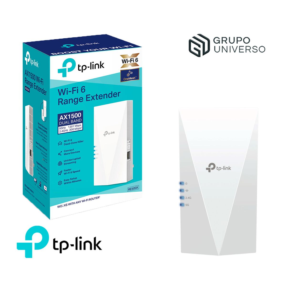 TP LINK - RE500X TP-Link Mesh WiFi 6 Extensor 5 GHz 2,4 GHz AX1500