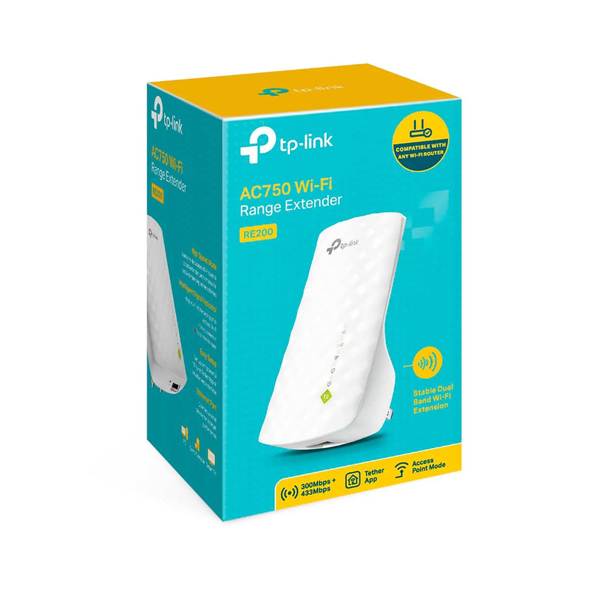 TP LINK - RE200 TP-Link Extensor De Señal Wi-fi 5 GHz 2,4 GHz AC750