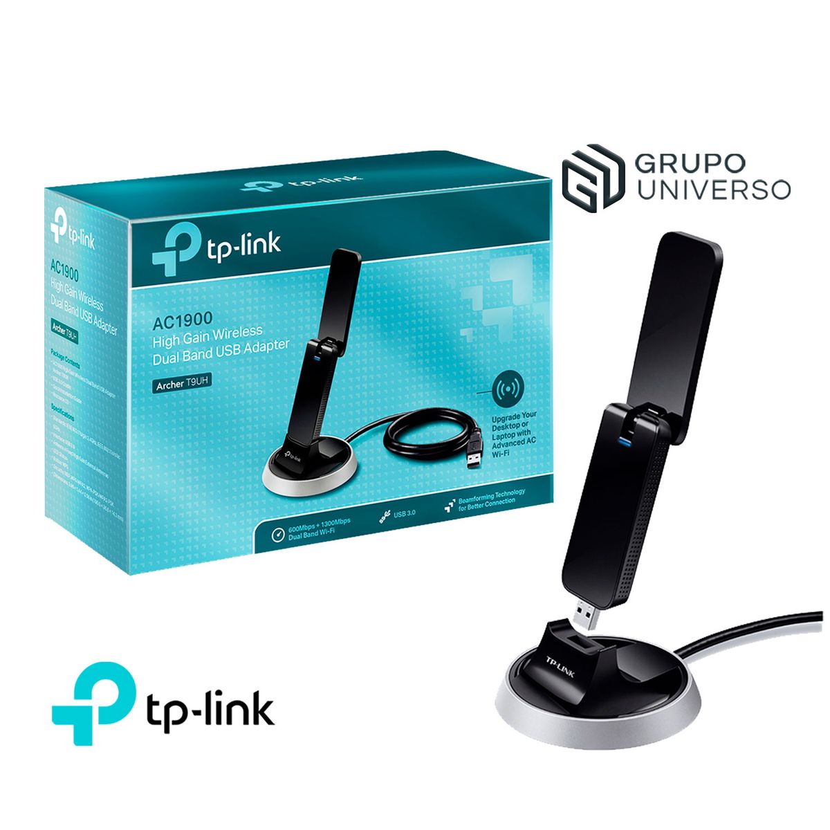 TP LINK - Archer T9UH TP-Link Adaptador Usb Inalámbrico Doble Banda AC1900