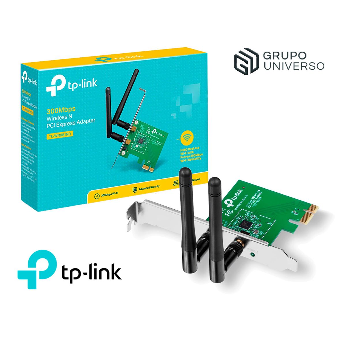 TP LINK - TL-WN881ND TP-Link Adaptador Inalambrico Para Pc Pci Wifi 300mbps