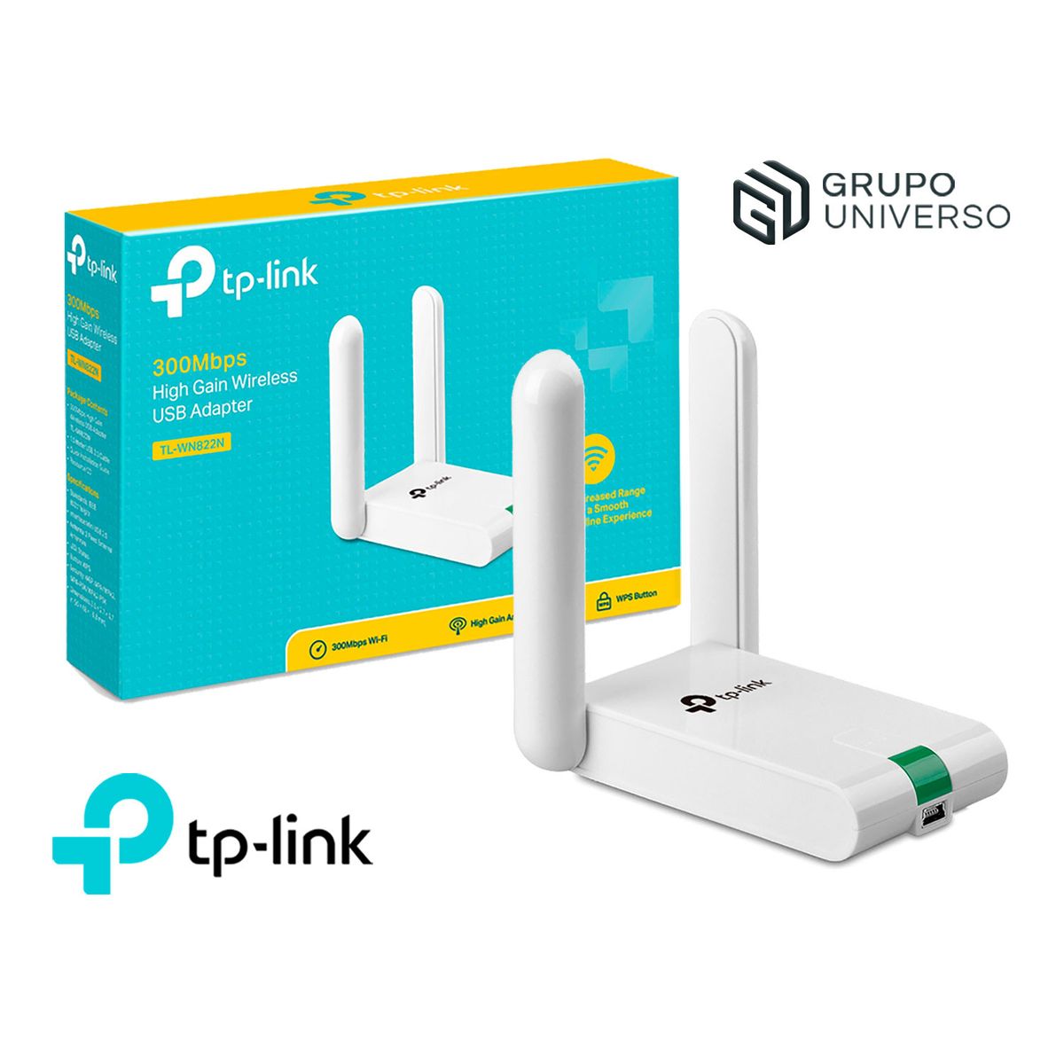 TP LINK - TL-WN822N TP-Link Adaptador Usb Wifi 2,4 GHz Usb 300Mbps