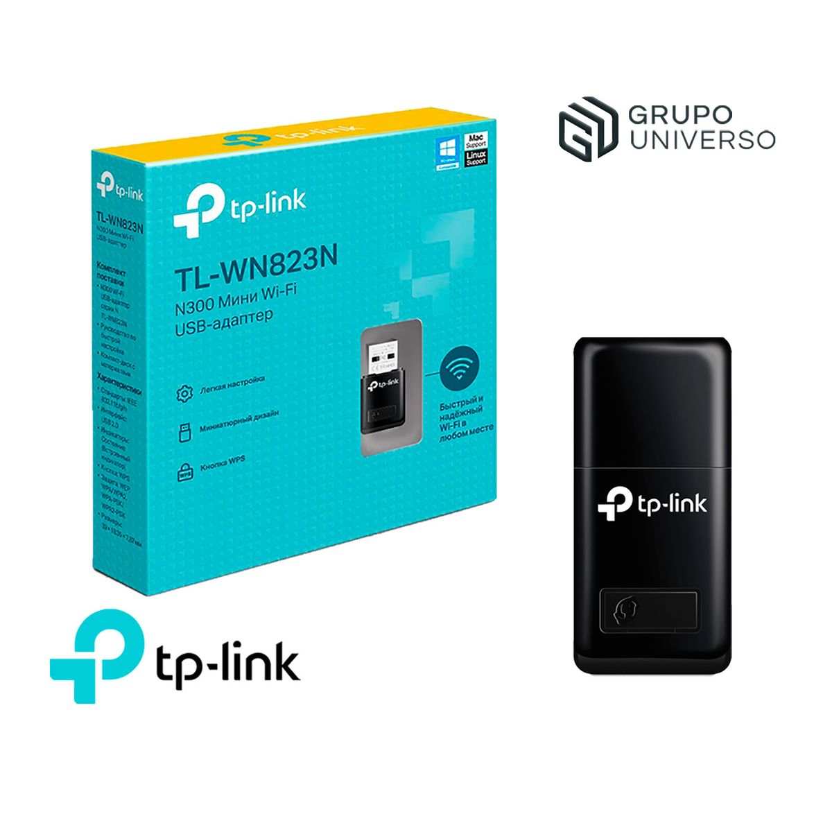 TP LINK - TL-WN823N TP-Link Mini Adaptador Usb 2,4 GHz N De 300Mbps