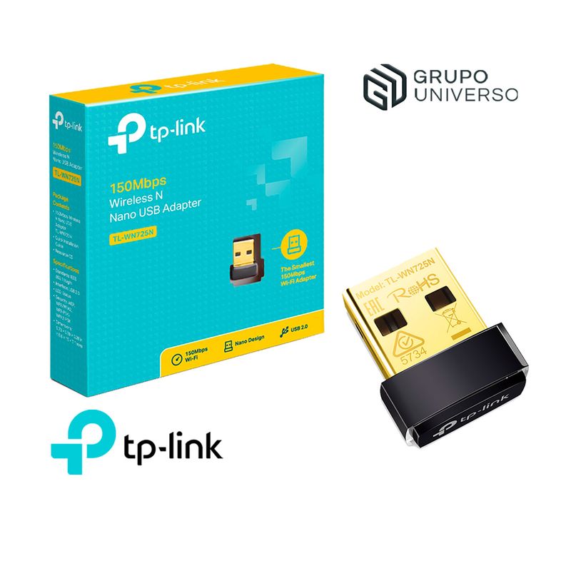 TP LINK - TL-WN725N TP-Link Adaptador Usb Nano Inalámbrico 2,4 GHz 150Mbps