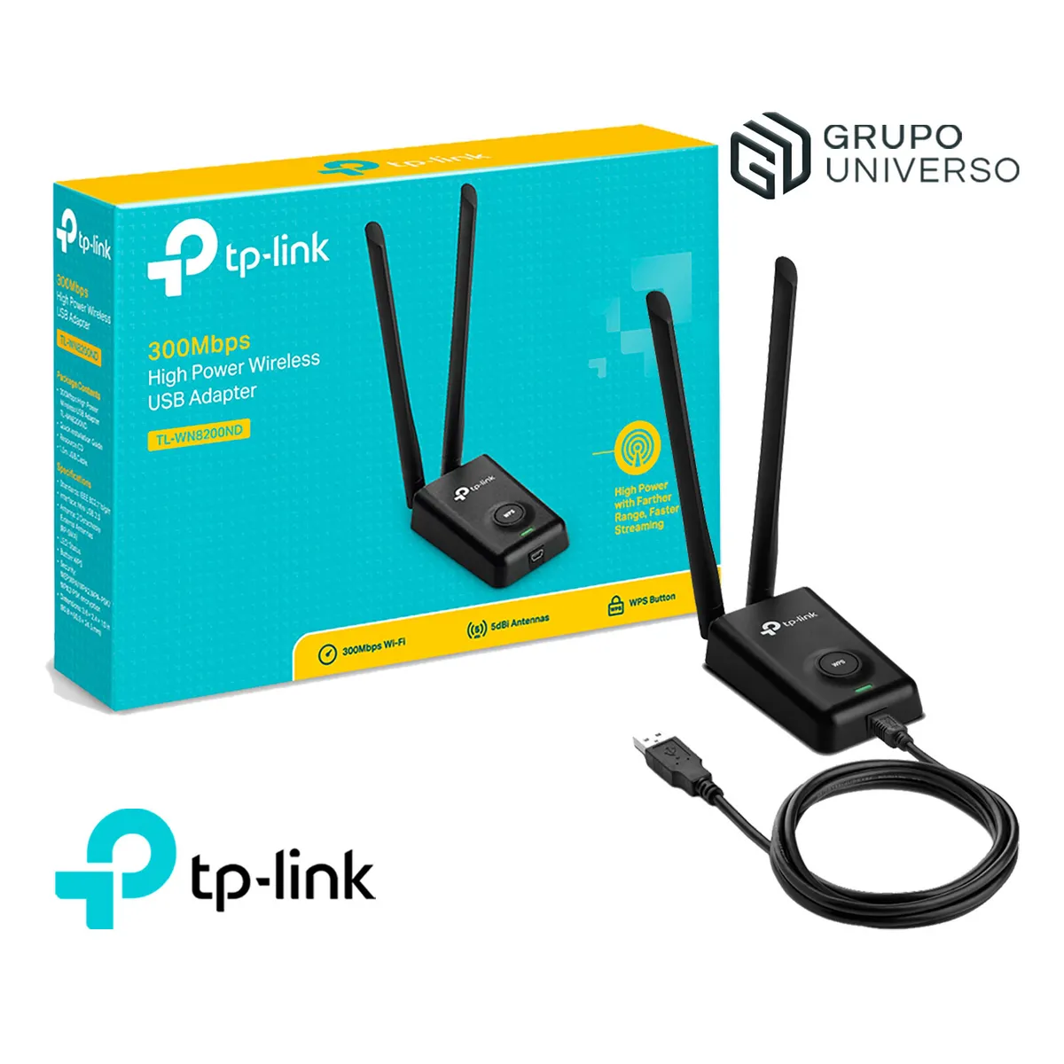 TP LINK - TL-WN8200ND TP-Link Adaptador Usb Inalámbrico 300Mbps