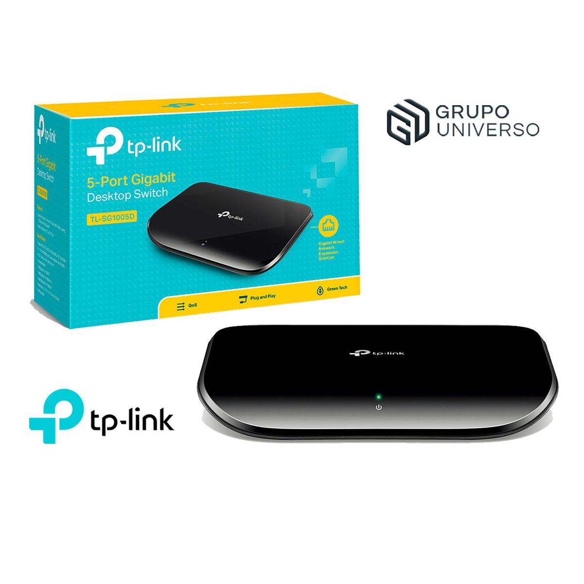 TP LINK - TL-SG1005D TP-Link Switch 5 Puertos Gigabit 10/100/1000mbps