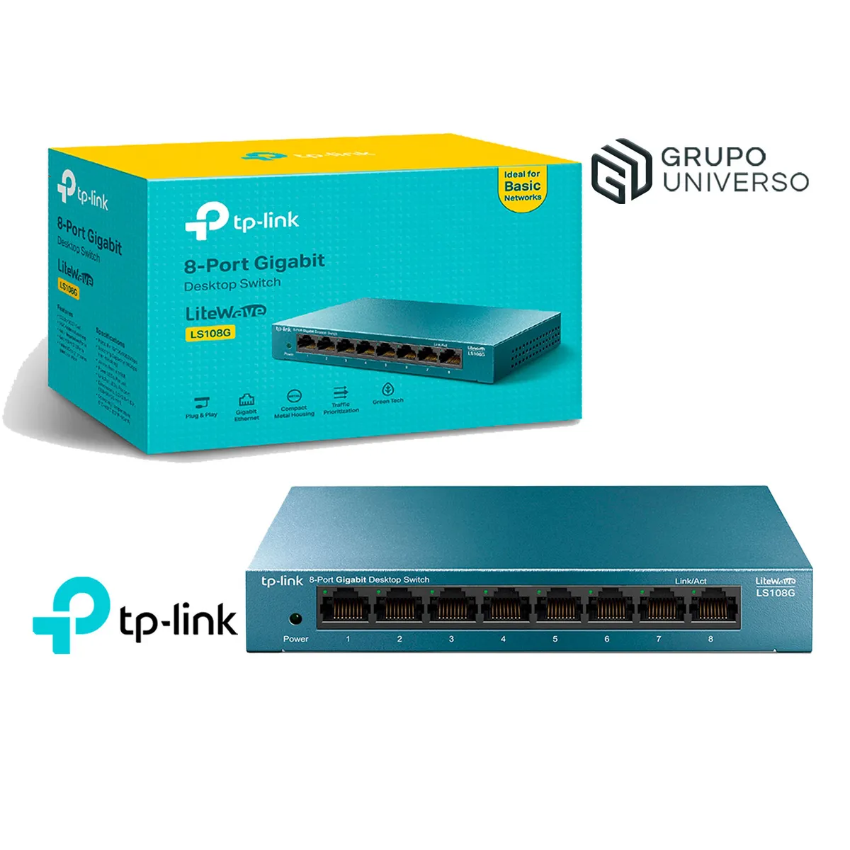 TP LINK - LS108G TP-Link Switch Con 8 Puertos 10/100/1000 Mbps
