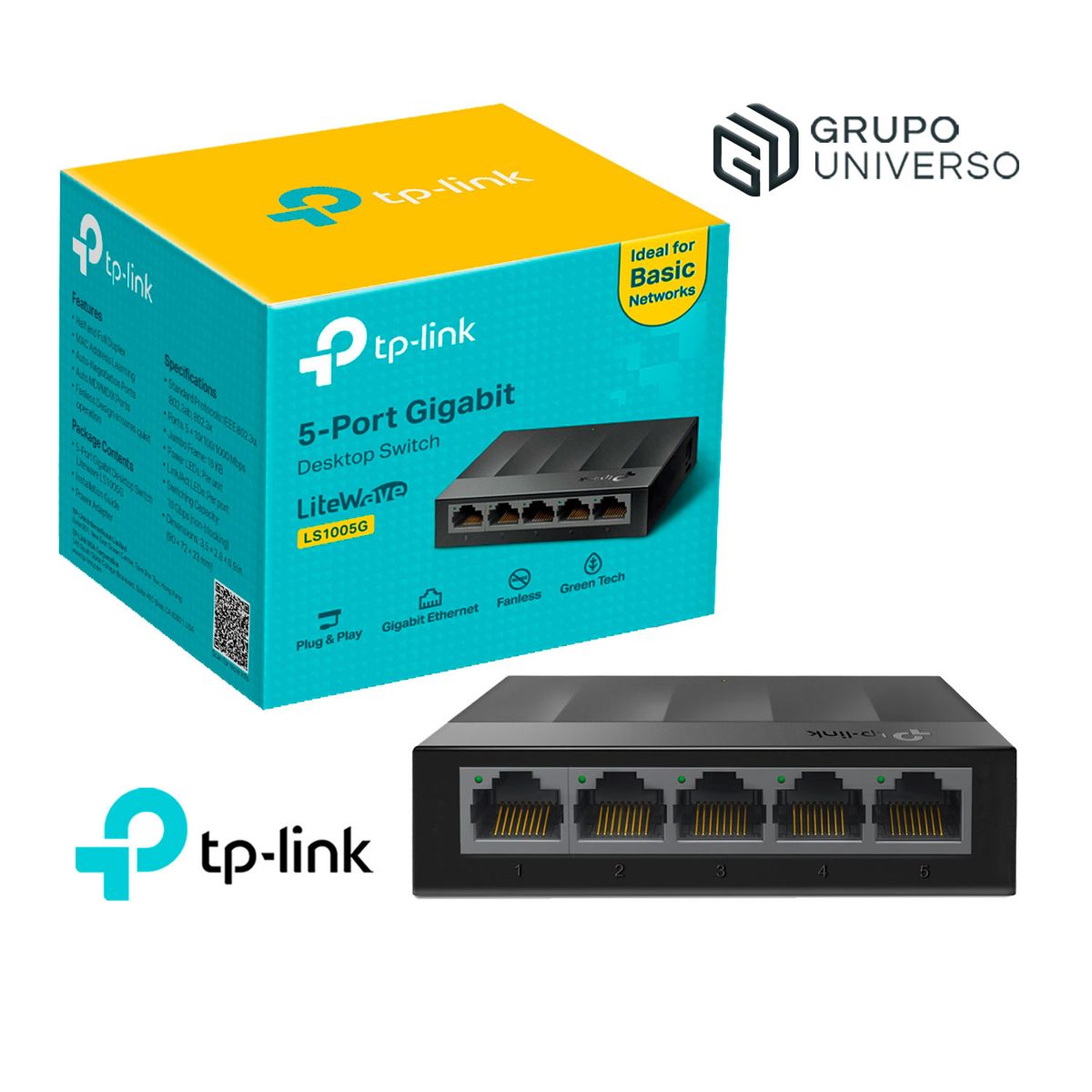 TP LINK - LS1005G TP-Link Switch Con 5 Puertos 10/100/1000 Mbps
