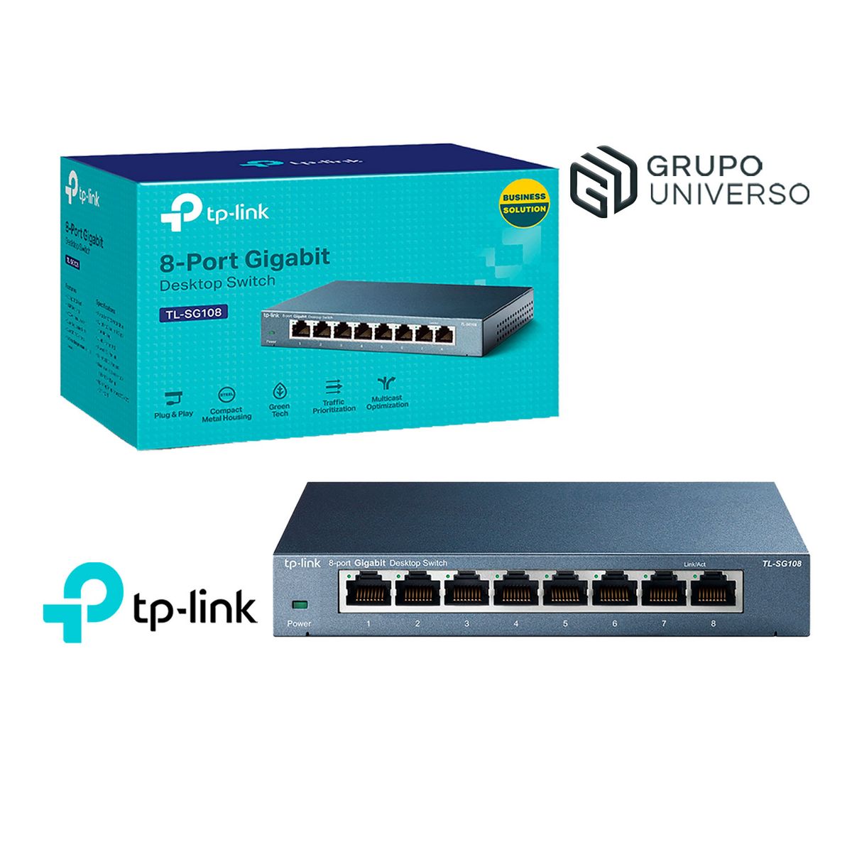 TP LINK - TL-SG108 TP-Link Switch 8 Puertos de 10/100/1000mbps