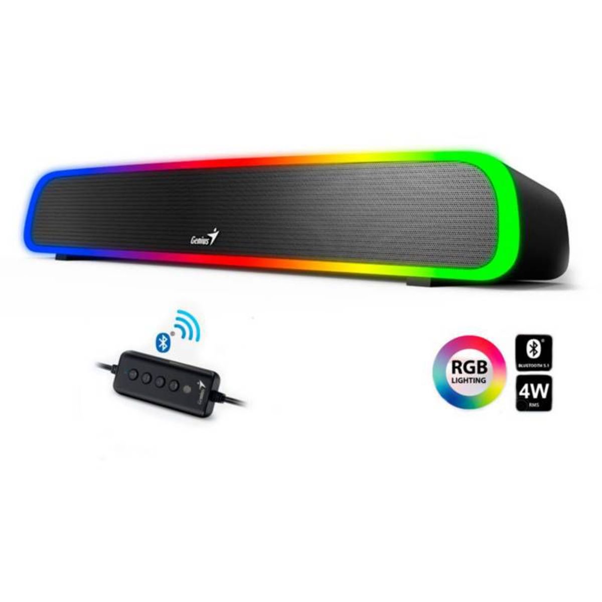 GENIUS - Parlante Bluetooh Rgb Sound Bar Genius 200Bt Usb Barra Led Tv