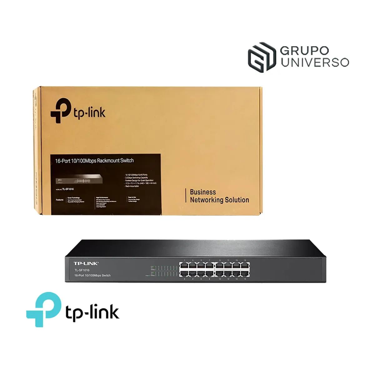 TP LINK - TL-SF1016 TP-Link Switch Con 16 Puertos 10/100 Mbps Para Rack