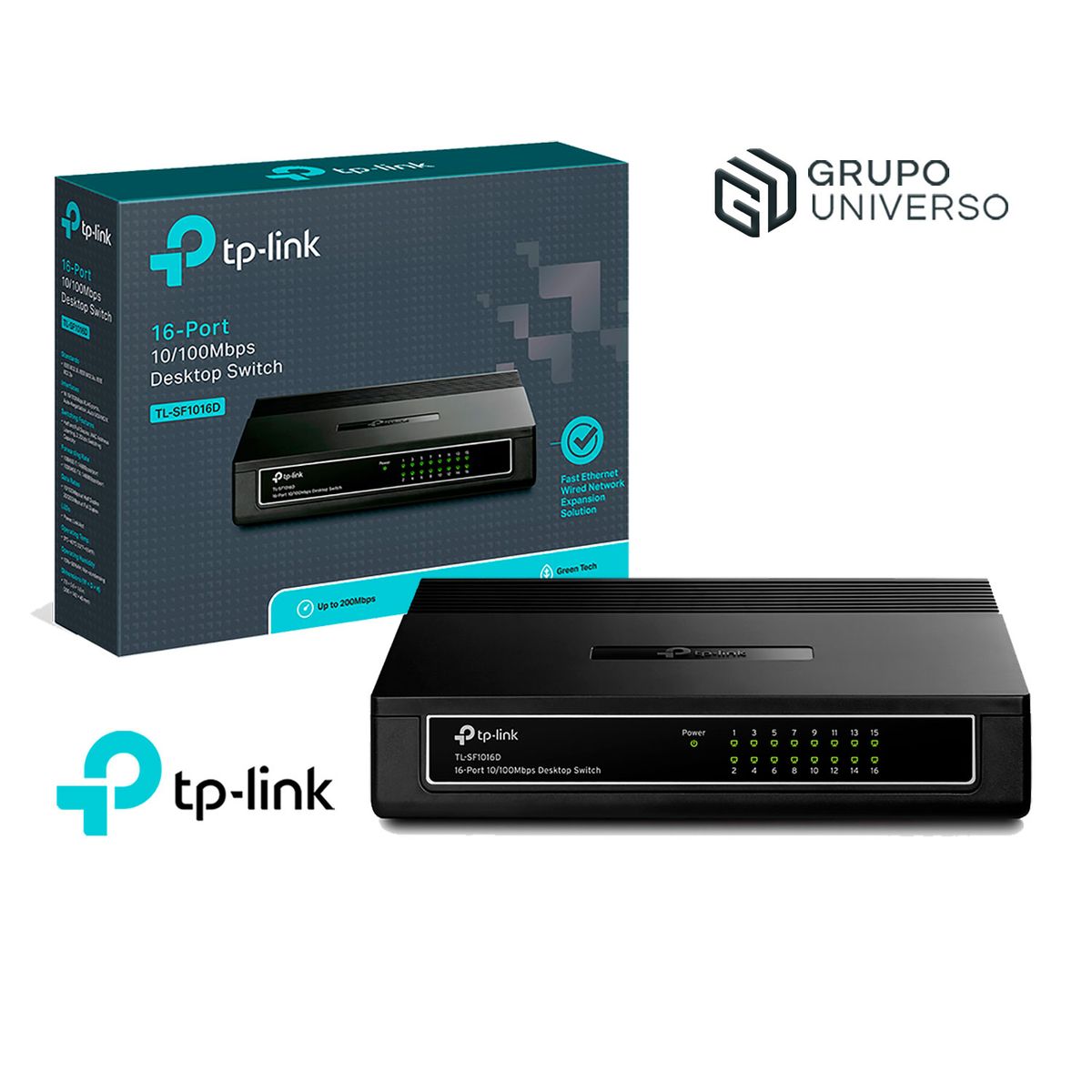 TP LINK - TL-SF1016D TP-Link Switch Con 16 Puertos 100mbps De Escritorio