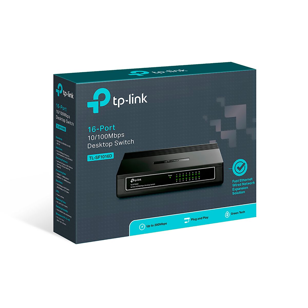 TP LINK - TL-SF1016D TP-Link Switch Con 16 Puertos 100mbps De Escritorio