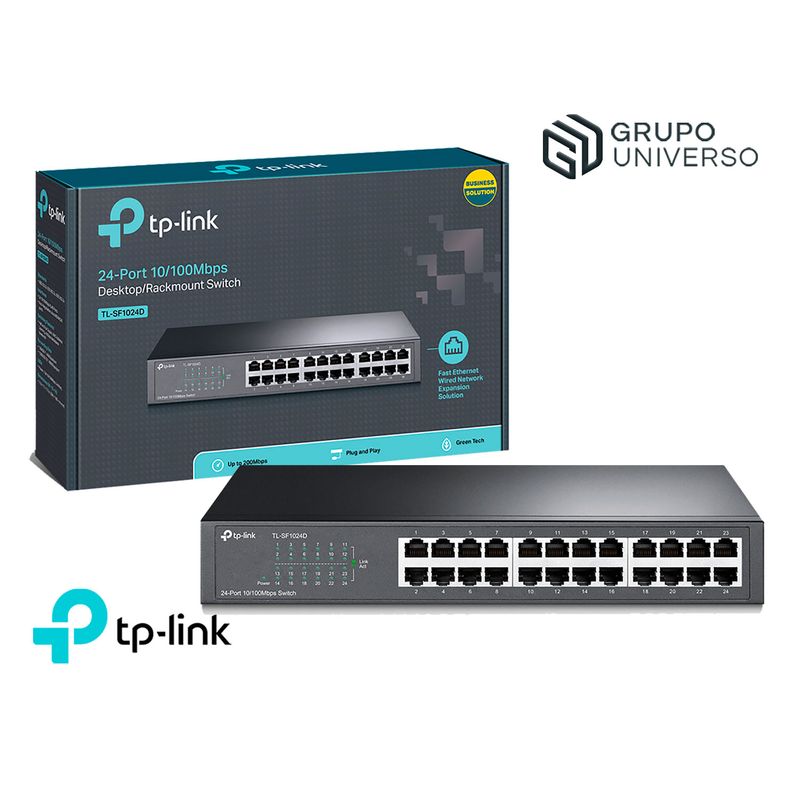 TP LINK - TL-SF1024D TP-Link Switch 24 Puertos 10/100 Mb Para Rack 19
