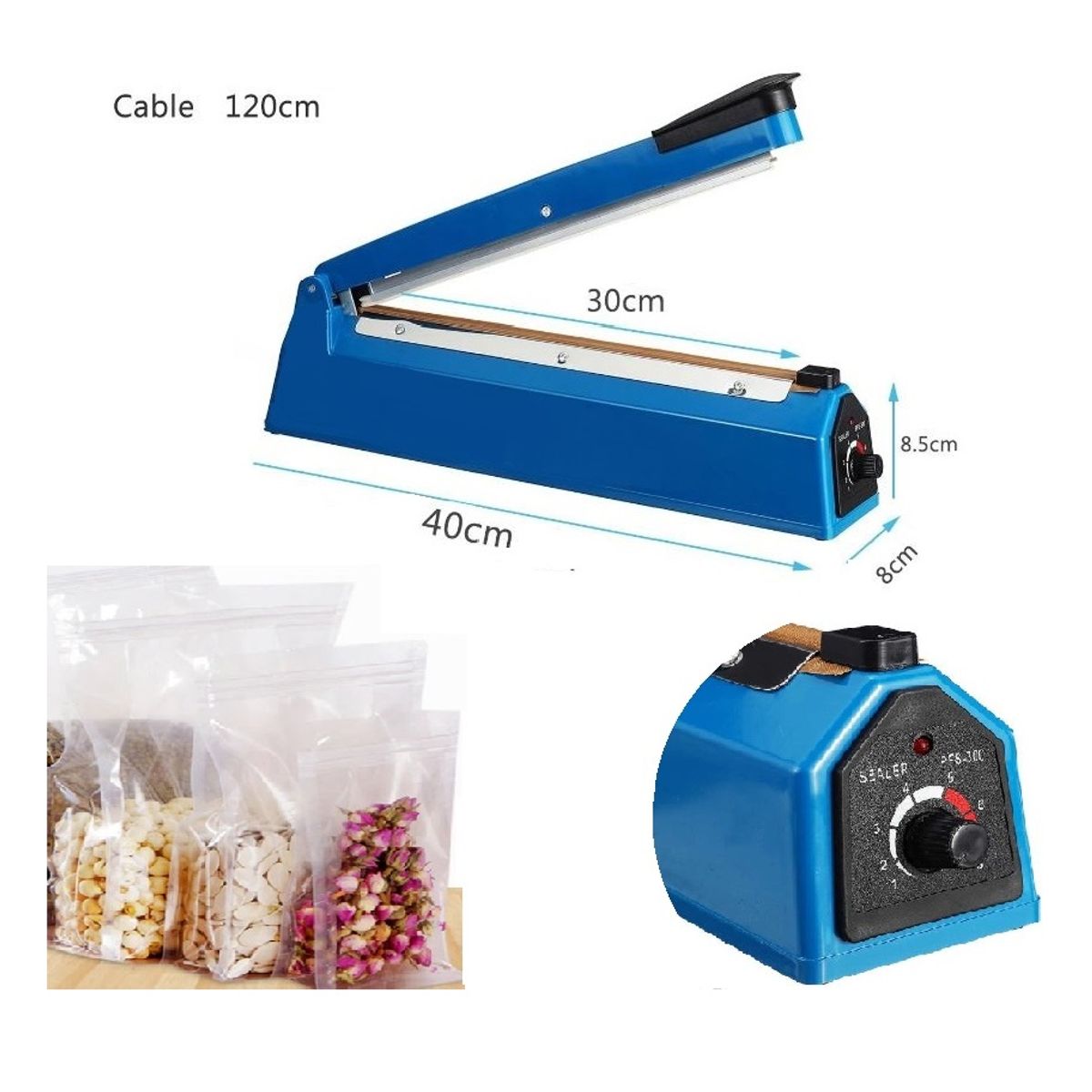 GENERICO - Sellador 30 cm eléctrico Máquina Manual de sellado térmico a presión