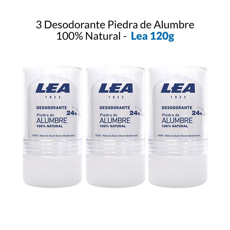 GENERICO - Desodorante Piedra de Alumbre 120 Gramos 3 Unidades