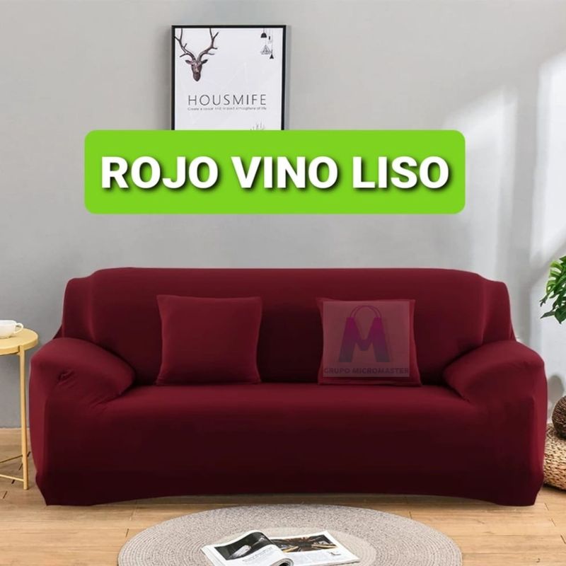 GENERICO - Funda de sillones set Spandex 3-2-1 Rojo vino Liso