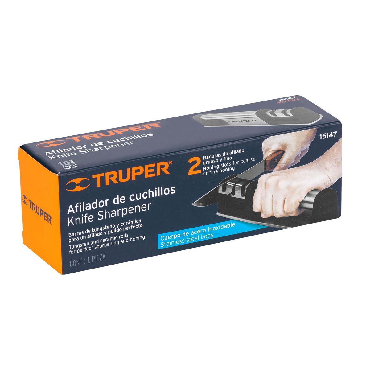 TRUPER - Afilador Compacto Cuchillos Tijeras Navajas Cuchillo de Sierra