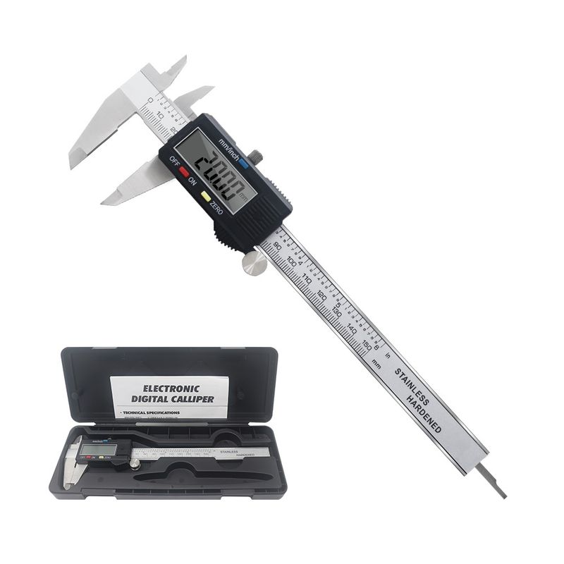 GENERICO - Calibrador Bernier Metálico Digital 150mm  con Estuche