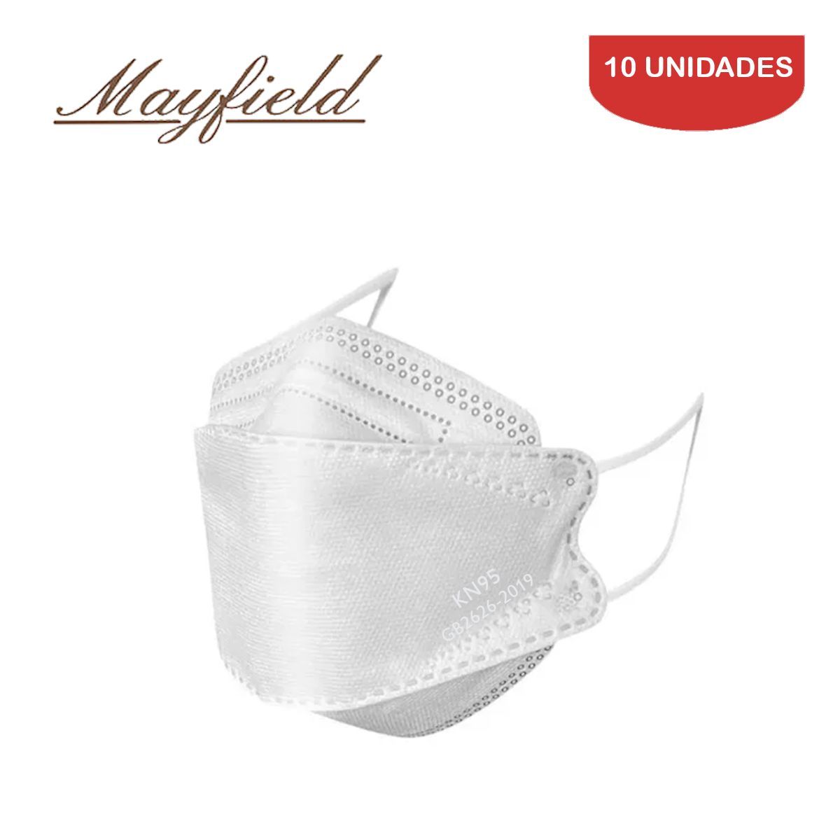 MAYFIELD - Mascarilla KN95 Fish Shape 3D blanco 10 unidades MAYFIELD