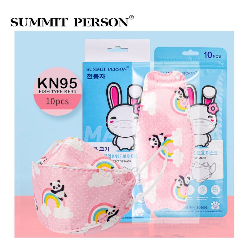 SUMMIT PERSON - Mascarilla KN95 Fish Type NIÑA diseño OSOS caja10und SUMMIT PERSON