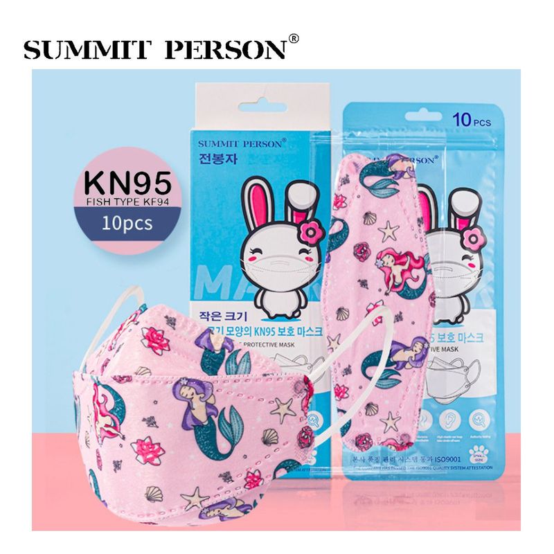 SUMMIT PERSON - Mascarilla KN95 Fish Type NIÑA diseño SIRENAS caja10und SUMMIT PERSON