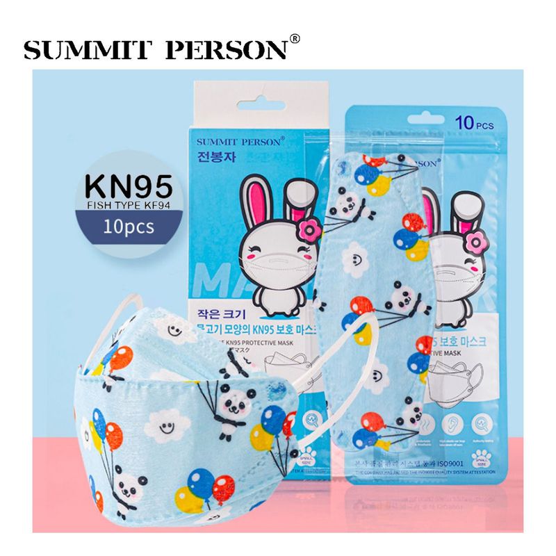 SUMMIT PERSON - Mascarilla KN95 Fish Type NIÑO diseño OSOS caja10und SUMMIT PERSON