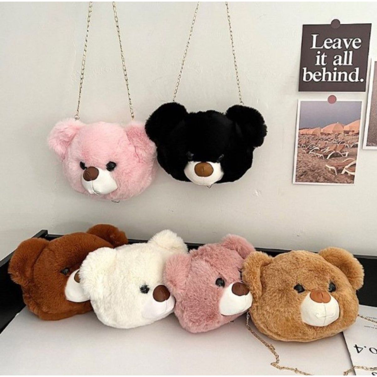 GENERICO - Cartera morral de oso teddy -marron Correa de calidad