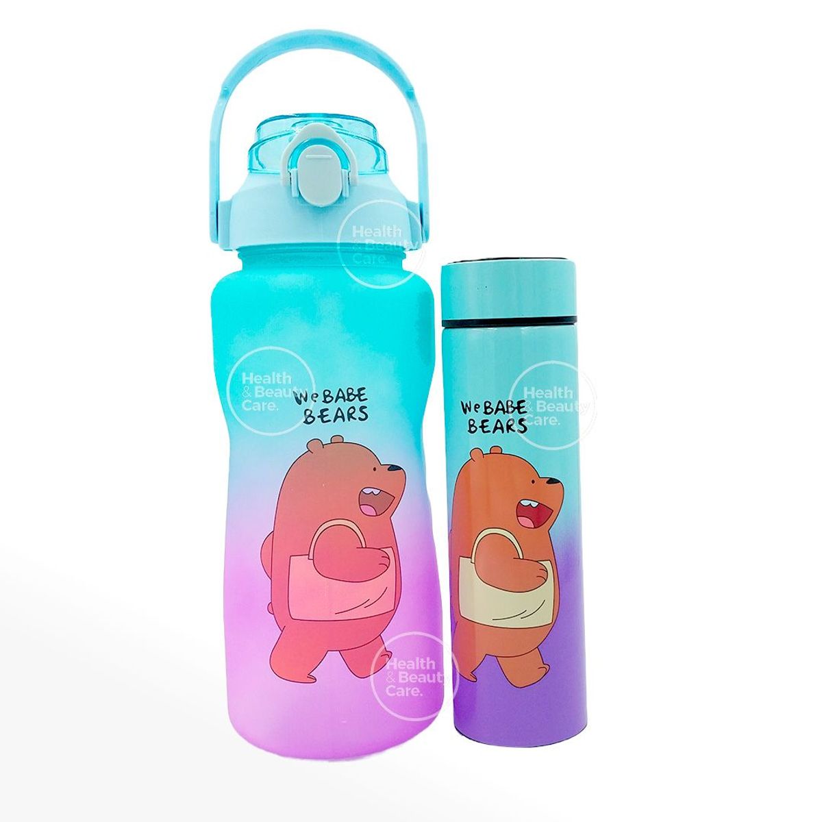 GENERICO - TOMATODO 2 LITROS MAS TERMO DIGITAL 500 ML  COLOR CELESTE Y LILA