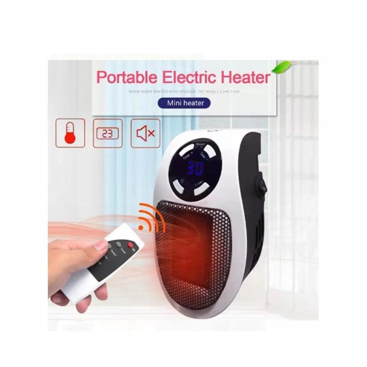 GENERICO - Calentador Electrico Portatil  MAS Control Remoto de Calidad