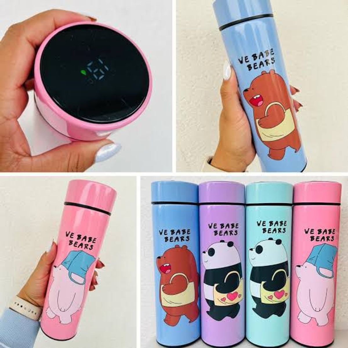 GENERICO - TOMATODO 2 LITROS MAS TERMO DIGITAL 500 ML  COLOR ROSADO Y CELESTE