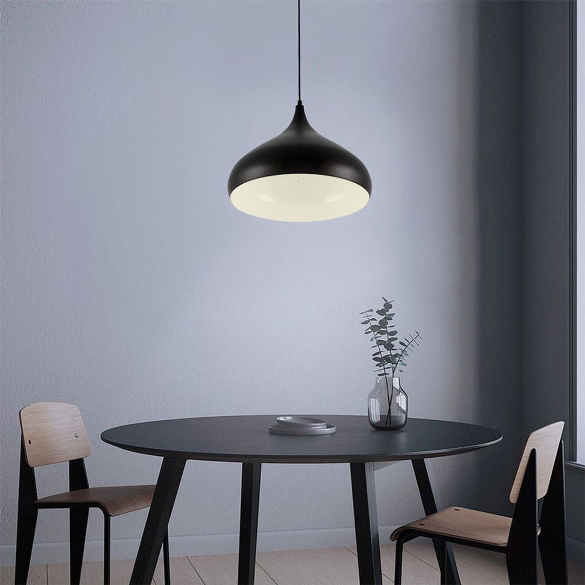 GENERICO - Lámpara colgante kiss negro e27