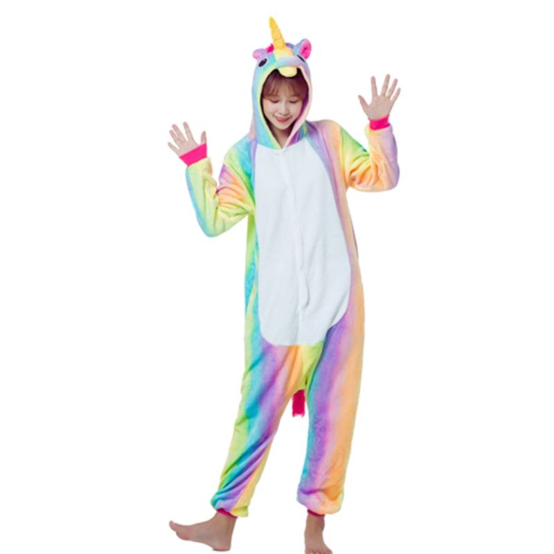 GENERICO - Pijama Disfraz Importada de Unicornio Arcoiris Onesie