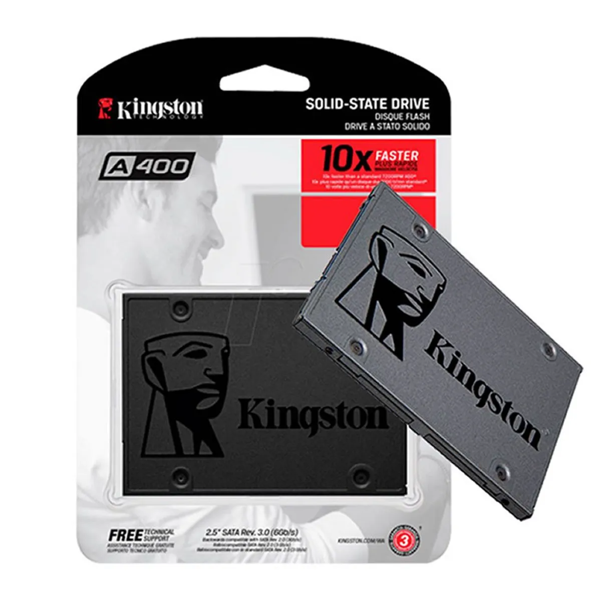 KINGSTON - Disco Sólido Interno 480GB Kingston A400 Sata 2.5