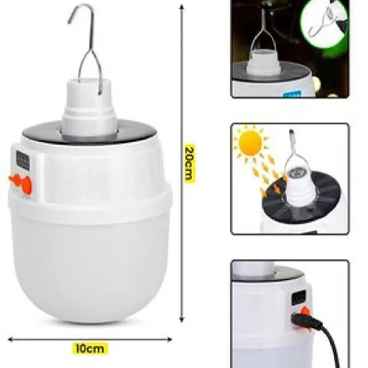 GENERICO - Foco Lámpara Led Portátil Recargable Luz Solar