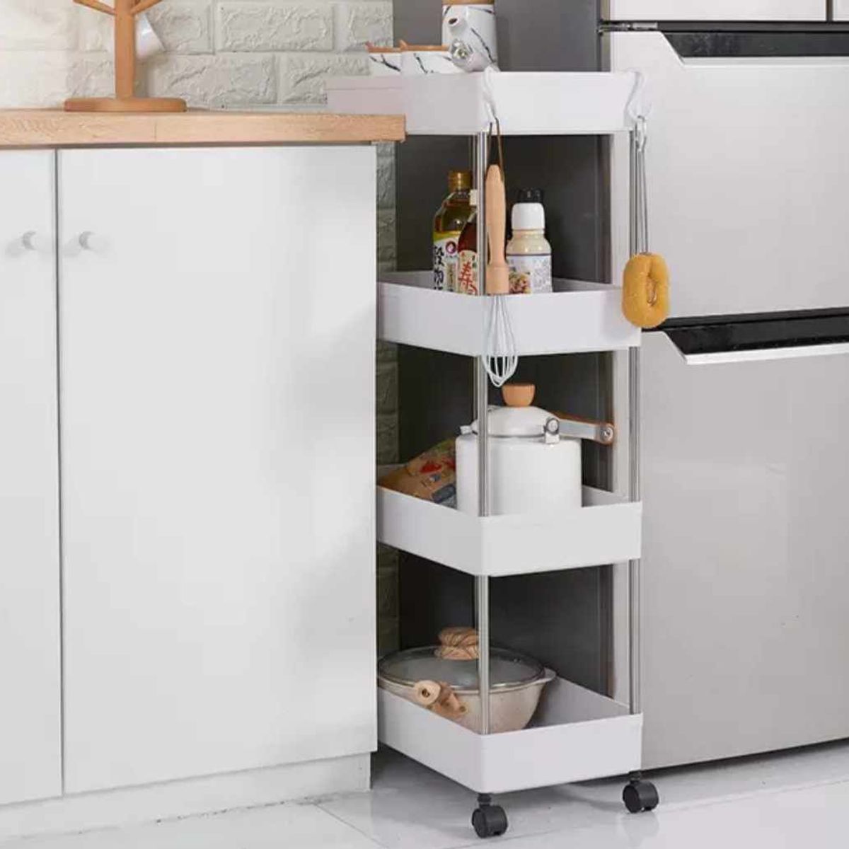 GENERICO - Organizador Frutero Verdulero de Cocina con Ruedas de 4 pisos