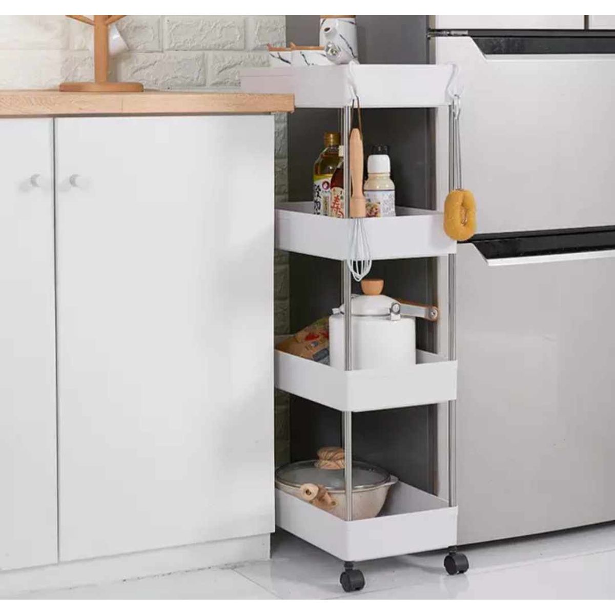 GENERICO - Organizador Frutero Verdulero de Cocina con Ruedas de 4 pisos