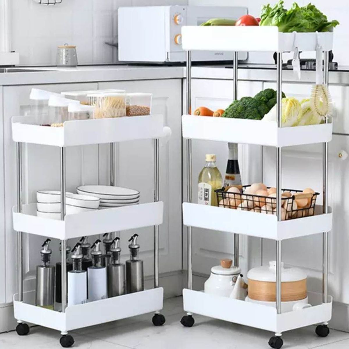 GENERICO - Verdulero Organizador Soporte de Cocina con Ruedas de 4 pisos