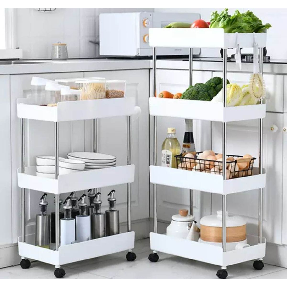 GENERICO - Verdulero Organizador Soporte de Cocina con Ruedas de 4 pisos