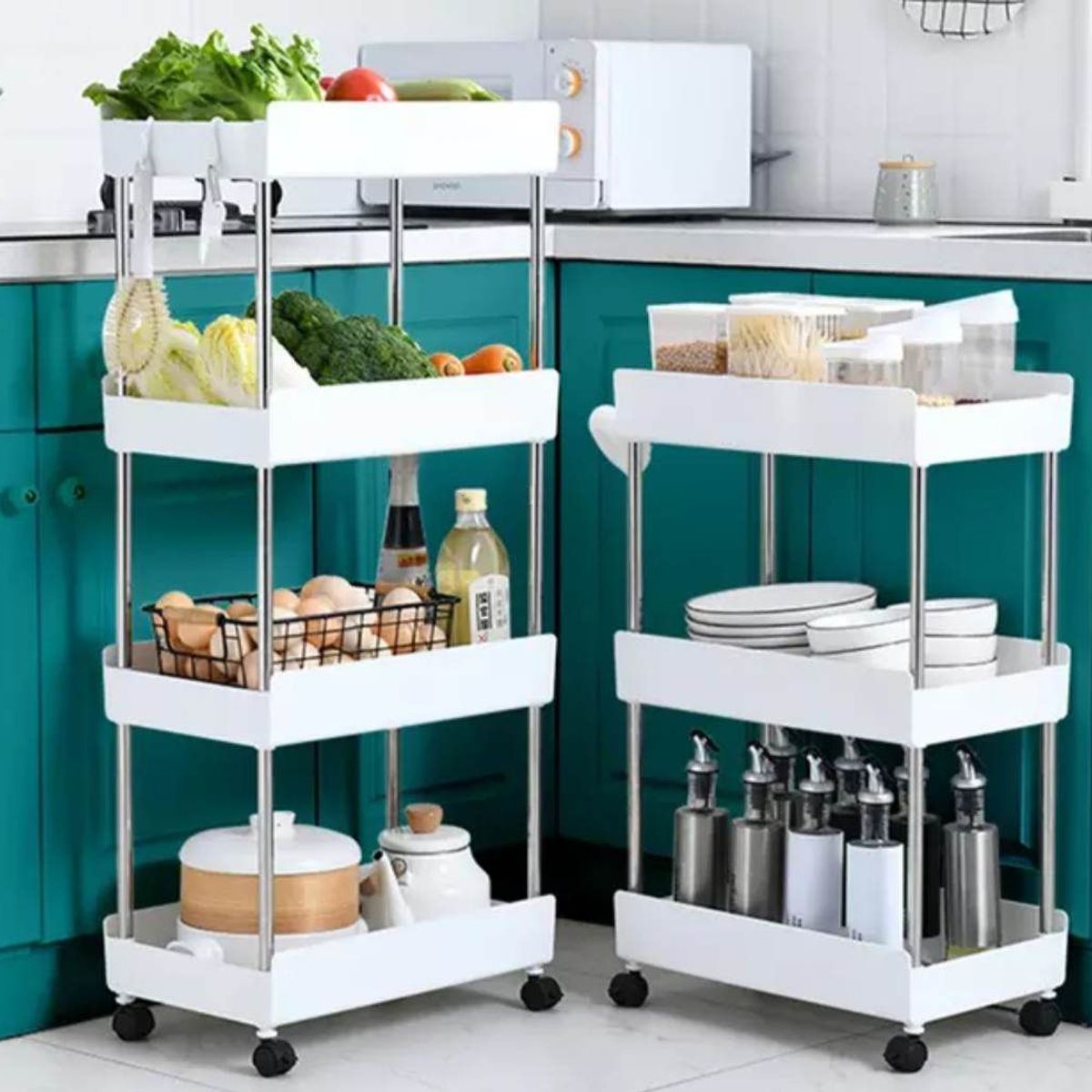 GENERICO - Verdulero Organizador Soporte de Cocina con Ruedas de 4 pisos